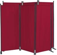 QUICK STAR 2 St&uuml;ck Paravent 3 Teilig 170 x 165 cm Rubinrot - Garten & Balkon