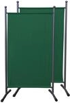 QUICK STAR 2 St&uuml;ck Paravent 180 x 78 cm Gr&uuml;n - Raumteiler Stellwand Blickdicht