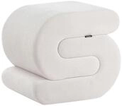 Beliani Pouf Chenille Stoffbezug Creme wei&szlig; gepolstert S-Form modernes Design