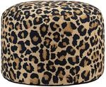 Icon Milano Leopard Sitzsack Hocker mit F&uuml;llung | In Deutschland Hergestellt,