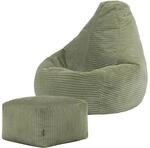 Icon Dalton Cord Sitzsack Kinder und Hocker mit F&uuml;llung, Gr&uuml;n | In Deutschland