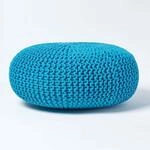 Homescapes Pouf Strickpouf rundes Bodenkissen, Sitzpouf 70 x 23 cm, gepolsterter