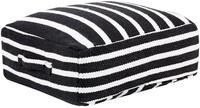 Beliani Moderner Pouf Baumwolle schwarz/wei&szlig; 50x50cm quadratisch Settat