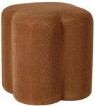 Beliani Pouf Boucl&eacute; Goldbraun Kleeblattform Schlafzimmer Wohnzimmer Flur Hocker
