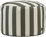 Icon Milano Streifen Sitzsack Hocker mit F&uuml;llung, Gr&uuml;n | In Deutschland