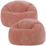 Icon Kingston Sitzsack Cord mit F&uuml;llung, 2er Pack, Rosa | In Deutschland