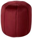 Beliani Pouf Samt dunkelrot rund 40 cm luxuri&ouml;s Sitzhocker Samthocker Selby
