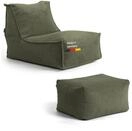 mokebo Sitzsack mit Hocker 'Doze' Sessel Olivgr&uuml;n Bean Bag Made in Germany