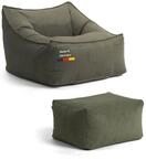 mokebo Sitzsack mit Hocker 'Snug' Sessel Bean Bag Made in Germany Olivgr&uuml;n |...
