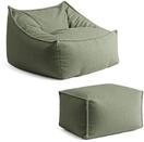 mokebo Sitzsack Boucl&eacute; mit Hocker 'Snug' Sessel Bean Bag Made in Germany | aus