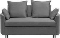 2-Sitzer Sofa mit Schlaffunktion Stoff grau mehrere Kissen Schlafsofa Hovin