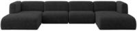 ALTDECOR Ecksofa in U-Form MIRA-U2 408x179x70 - Schwarz | Corner Sofa Bett...
