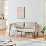 [en.casa] Sofa Kamar 2 Sitzer Couch Textil Polstersofa mit R&uuml;ckenkissen und