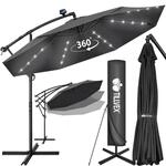 tillvex&reg; Sonnenschirm Solar &Oslash; 300/350 cm + Abdeckung & LED Beleuchtung 