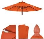 Mendler Ersatz-Bezug f&uuml;r Holz-Sonnenschirm HWC-C57 rund &Oslash;3m - Terracotta 