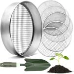 HappySeed Gartensieb rund 30 cm mit 5 austauschbaren Siebeins&auml;tzen -...
