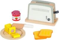 goki 51507 - Toaster aus Holz mit Zubeh&ouml;r - 7-teiliges Kinderk&uuml;chen- und