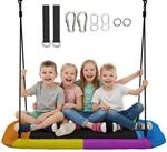 AIYAPLAY Nestschaukel H&ouml;henverstellbar H&auml;ngeschaukel 148x77 cm Mehrfarbig |...