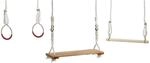 Idena 40394 Schaukel Set aus Holz f&uuml;r Kinder ab 5 Jahren | Brettschaukel, Trapez und