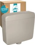 Calmwaters&reg; Sp&uuml;lkasten Grau mit Sp&uuml;l-Stopp-Funktion, 6-9 Liter Sp&uuml;lmenge,