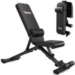 PASYOU Hantelbank Klappbar, Trainingsbank, 90&deg;, Belastbar bis 400kg Zuhause