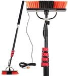 XPOtool Waschb&uuml;rste Teleskopstiel und Wasserzufuhr Set, 9 m Stiel, 15 m Schlauch,
