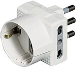 Bticino S3611D Netzteil Tris mit Stecker, 2p + T, 16 A-1 Schuko und 2 Steckdosen,