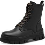 Tamaris Damen Boots Leder | 1-25212-47 &ndash; Schn&uuml;rung & Rei&szlig;verschluss,