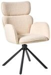 Beliani Esszimmerstuhl Drehbar Hellbeige Boucl&eacute; mit Metallbeinen | Stoff,...