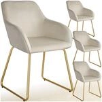 tectake&reg; Esszimmerst&uuml;hle Set, Samtstoff St&uuml;hle, Armlehnstuhl Esszimmer,...