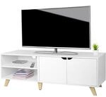 Relaxdays TV-Lowboard, 6 F&auml;cher, TV-Schrank bis 60 Zoll, HBT: 50 x 140 x 40 cm,