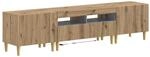 vidaXL 3-teiliges LED TV Regal ARNHEM 3 STK. Artisan-Eiche | Mehrere F&auml;cher...