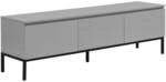 FineBuy Lowboard 150x37x46 cm Grau mit 3 Schubladen, Grifflos | TV-Kommode