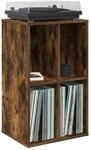 vidaXL Schallplattenschrank R&auml;uchereiche 44,5 x 36,5 x 74,5 cm | Klare Linien...