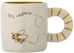 MINI Cloudy Tasse 225 ml Steingut, natur, Schriftzug Bee Happy