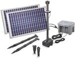 esotec Solar Teichpumpe mit Akku 50/1300 LED proBatt, Solarpumpe 101926 | 2x25Wp