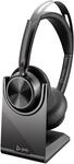Poly Voyager Focus 2 USB-C Headset mit Ladestation und USB-C/A Adapter &ndash; Bluetooth,