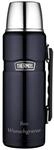 Thermos Isolierflasche 'King' &ndash; 1,2 L dunkelblau, mit Wunschgravur