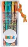 Depesche 11386 Dino World - Glitter Gelstifte-Set, 5 Gelschreiber in Gold,...