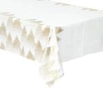 Tischdecke mit Tannenprint wei&szlig; gold 140x240cm