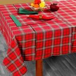 Homescapes Karierte Tischdecke Edward Tartan 137x178 cm, Baumwoll-Tischdecke