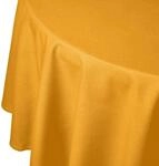 Homescapes Senfgelbe Tischdecke rund mit Hohlsaum aus 100% Baumwolle 178 cm,...