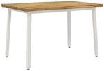vidaXL 120 x 70 x 75 cm Massivholz Akazie Wei&szlig; Rechtwinklig