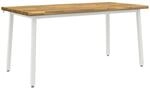 vidaXL Live Edge Esstisch 160 x 90 x 75 cm Massivholz Akazie Wei&szlig; |...