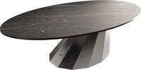 Wohnzimmertisch Edge Oval 140x80 cm Keramik Laminam&reg; Noir Desir Braun | Parabi