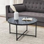 [en.casa] Couchtisch Uppvidinge Beistelltisch 45x80cm Wohnzimmertisch rund