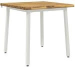 vidaXL 60 x 55 x 75 cm Massivholz Akazie Wei&szlig; Rechtwinklig