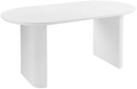 Beliani Esstisch oval 180 x 90 cm wei&szlig; modernes Design Moberly