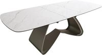Esszimmertisch Edge Boot 180-220x100 cm Keramik Laminam&reg; Statuarietto Wei&szlig; 