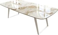 DELIFE Esszimmertisch Edge Boot 240x120 cm Keramik Minas Melange Wei&szlig;-Beige |...